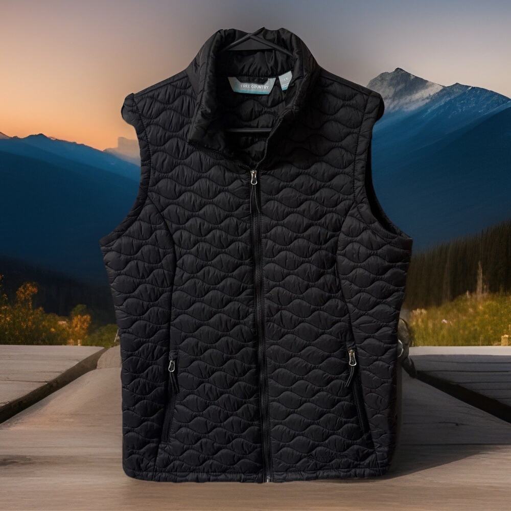 Free Country Jacket Vest, Size L, Black, Zipper